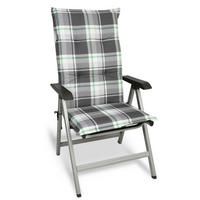 HOCHLEHNERAUFLAGE Sunny MK 120/50/6cm Mintgrün-Kariert - Mintgrün, Textil (50/6/120cm) - Beautissu 