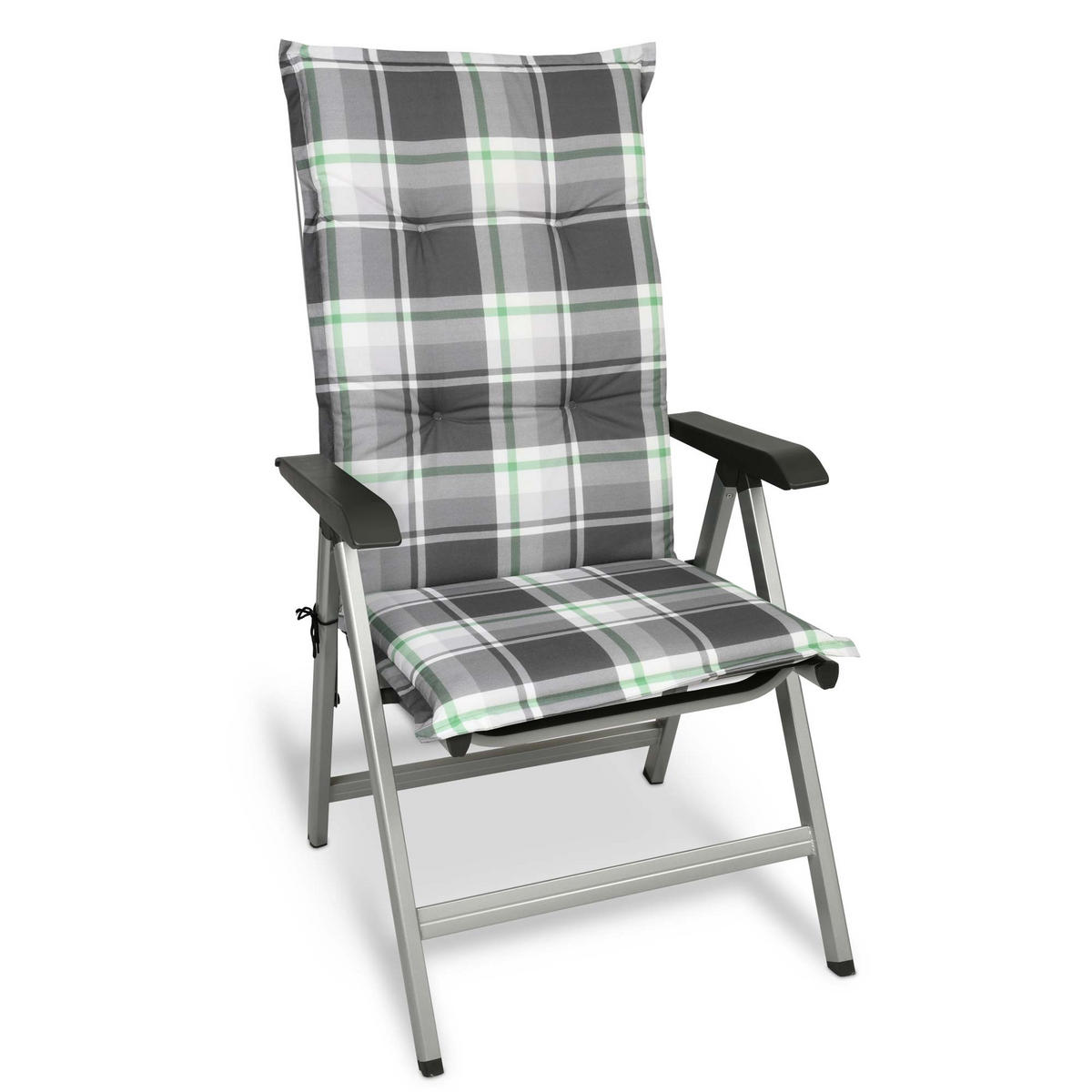 HOCHLEHNERAUFLAGE Sunny MK 120/50/6cm Mintgrün-Kariert - Mintgrün, Textil (50/6/120cm) - Beautissu 