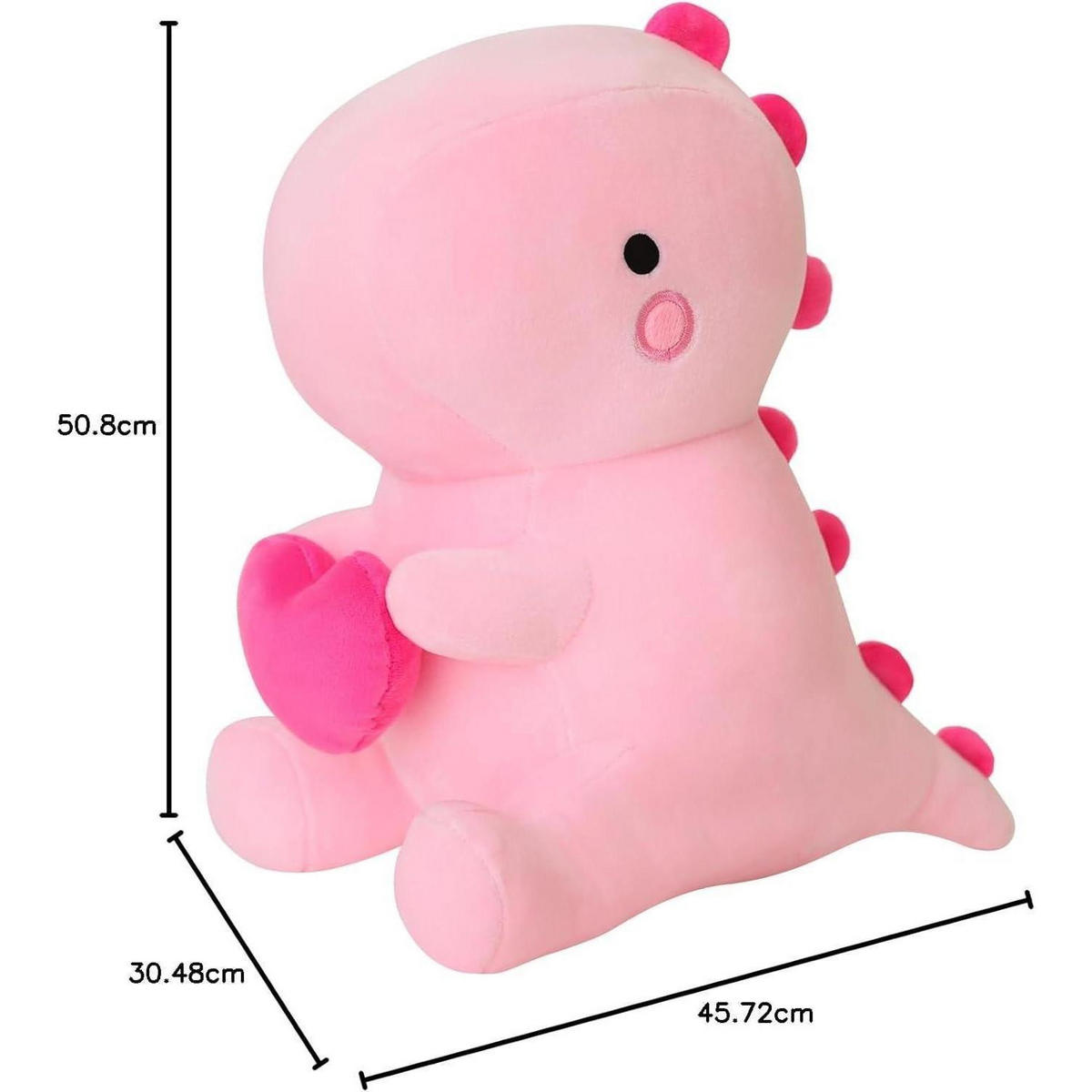PLÜSCHTIER Dinosaurier mit Herz 50 cm - Rosa, Textil (30.5/45.7cm)