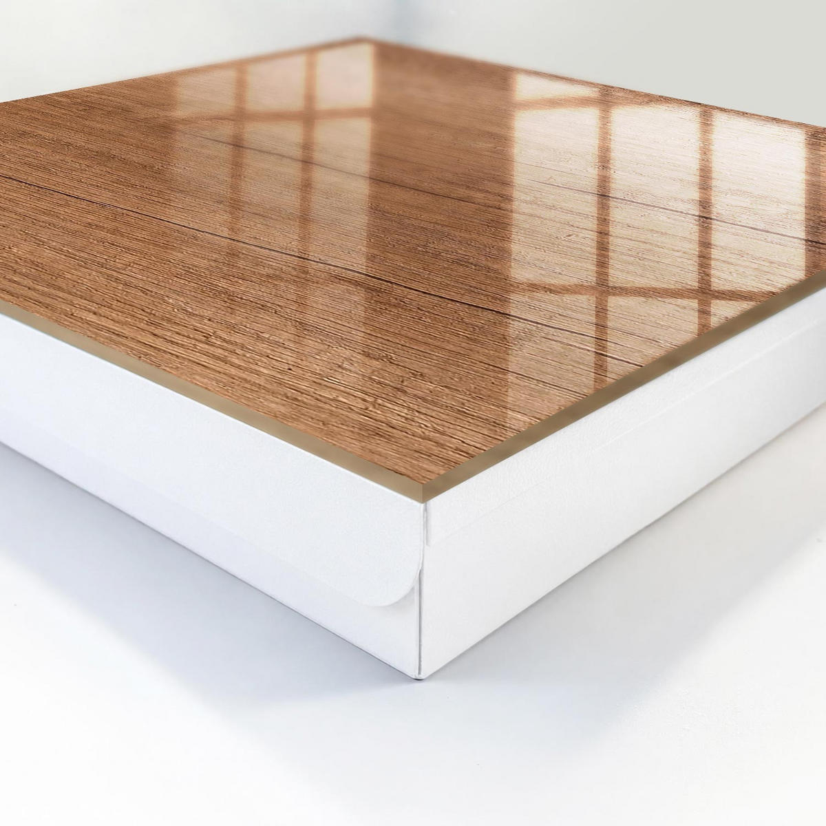 SCHLÜSSELBOX Weiß 30x30 cm – Türöffnung nach rechts - Holzstruktur - Braun, Metall (30/30/5cm) - TULUP