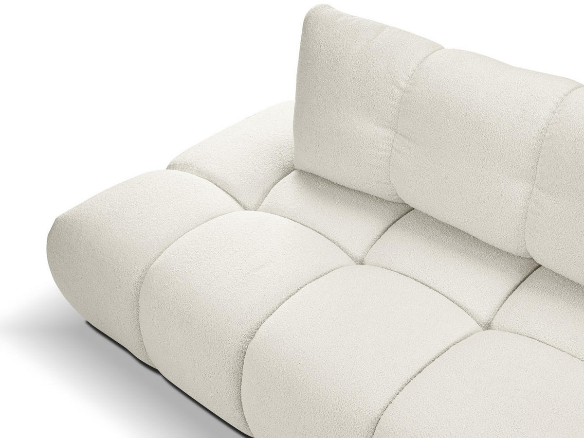 ECKSOFA L Form Hosio Cremeweiß 286/177/88 cm Rechts mit Schlaffunktion - Creme/Schwarz, Kunststoff/Textil (286/177cm) - AX Living