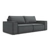 3-SITZER SOFA mit Schlaffunktion Strukturstoff Stoff Grau - Schwarz/Grau, Kunststoff/Textil (255/85/105cm) - LaMiaSofa