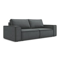 3-SITZER SOFA mit Schlaffunktion Strukturstoff Stoff Grau - Schwarz/Grau, Kunststoff/Textil (255/85/105cm) - LaMiaSofa