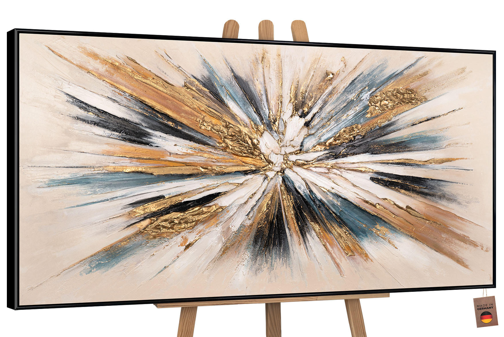 GEMÄLDE Impuls Schattenfugenrahmen Schwarz 100x50 cm - Schwarz, Holz (100/50cm) - YS-art gallery