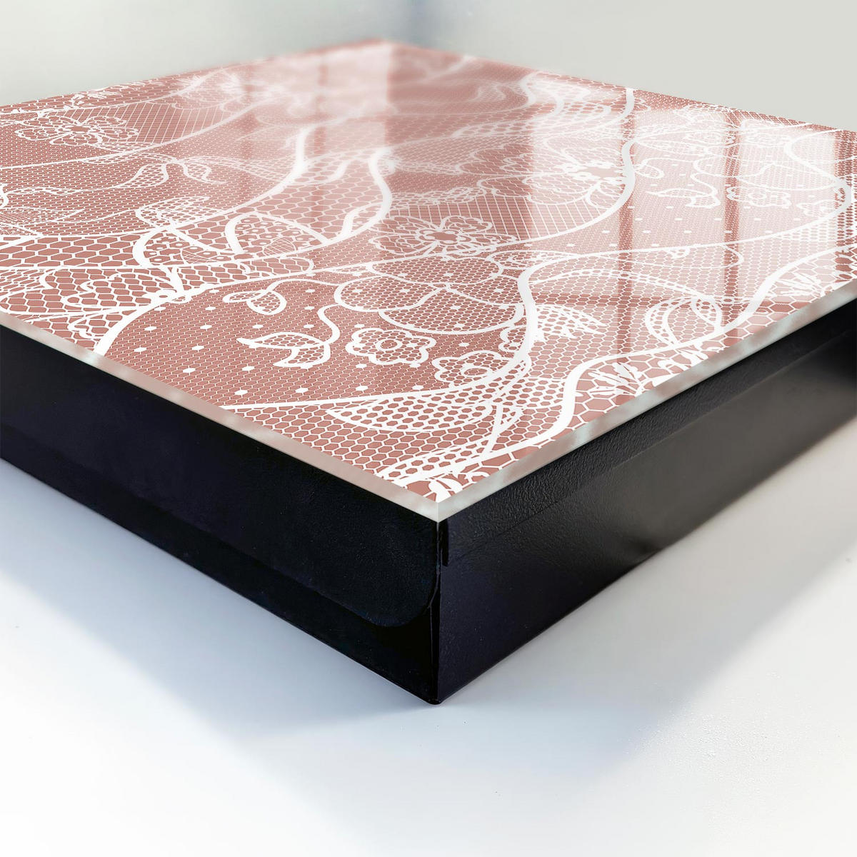 SCHLÜSSELBOX Schwarz 30x30 cm- Türöffnung nach rechts - Elegante Spitze - Braun, Metall (30/30/5cm) - TULUP