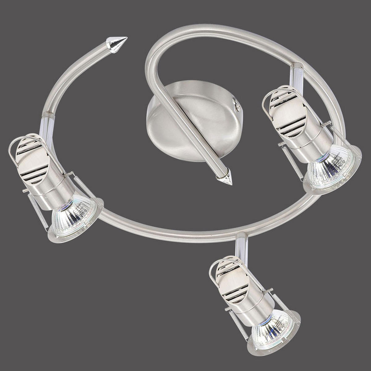 LED DECKENSTRAHLER Stahl Silber 3-flammig - Silberfarben, Metall (42/42/17cm)