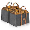 KAMINHOLZKORB DuoPack Filz 2er-Set 50/32/30 cm - Dunkelgrau, Textil (32/30/50cm) - OAKAGE