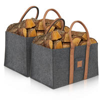 KAMINHOLZKORB DuoPack Filz 2er-Set 50/32/30 cm - Dunkelgrau, Textil (32/30/50cm) - OAKAGE