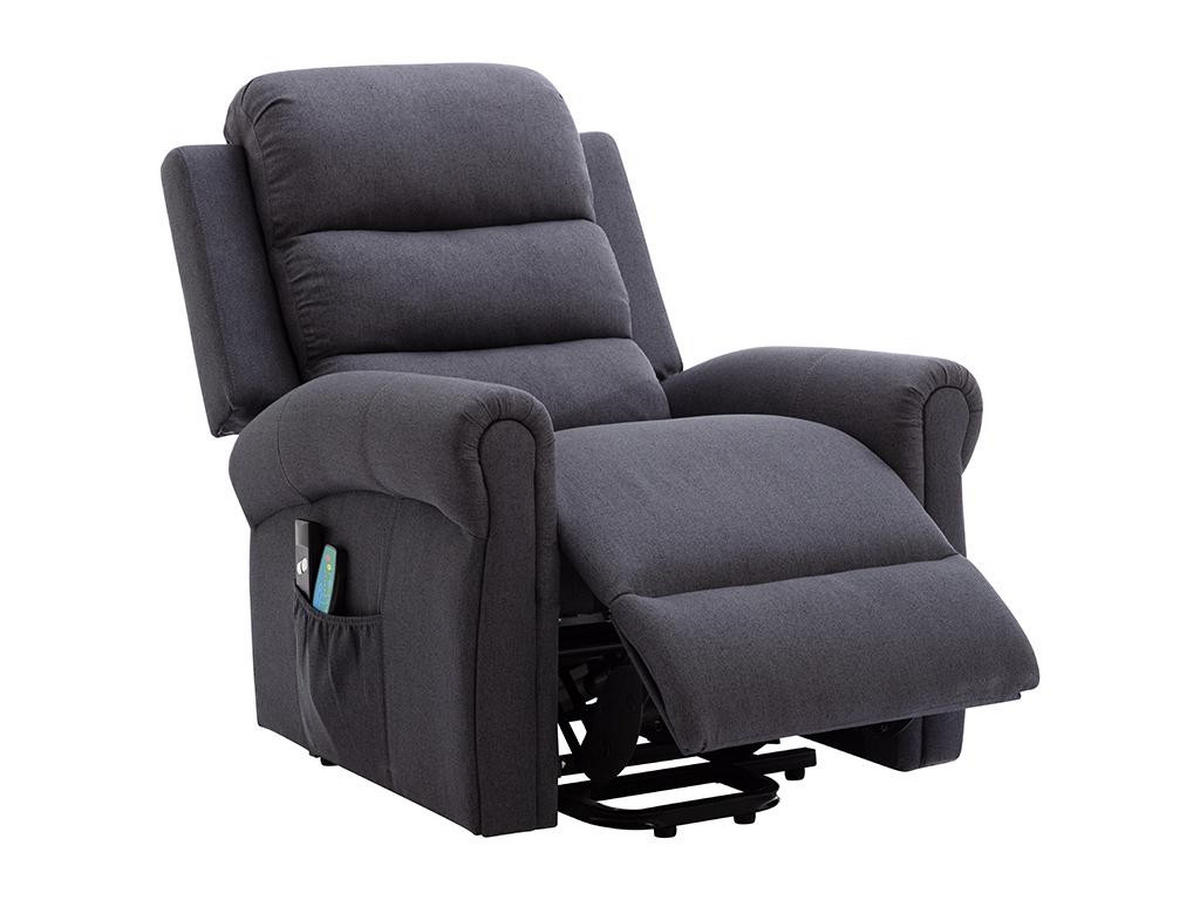 MASSAGESESSEL mit elektrischer Aufstehhilfe - Stoff - Anthrazit - LOVARI - Anthrazit, Textil (91/107/84cm) - Vente-Unique