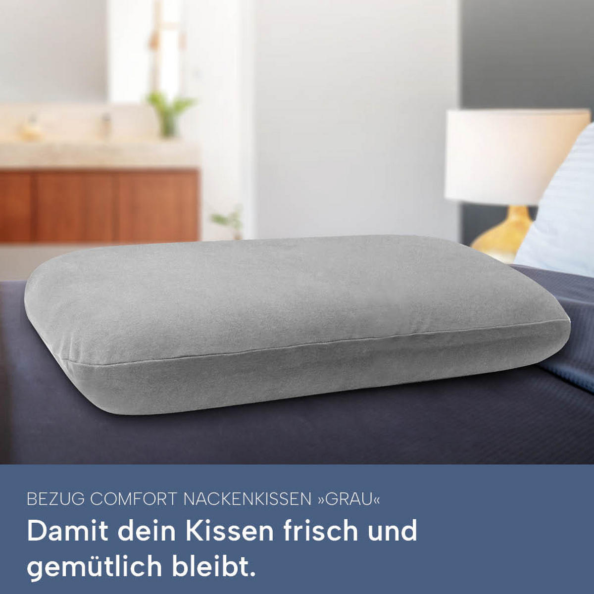 KISSENBEZUG für COMFORT Nackenkissen, DOPPELPACK Grau 70x40 cm - Grau, Textil (30/70cm) - casimum