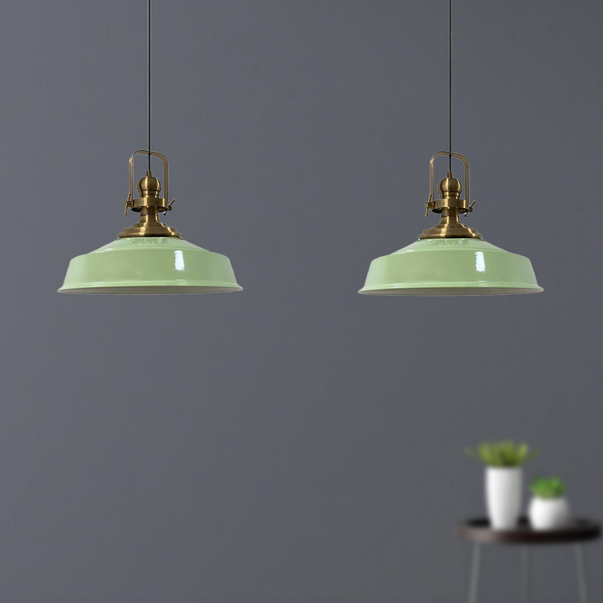 PENDELLEUCHTE Asletl 2 Flammig 41/36 cm - Mintgrün, Metall (41/36cm) - Bamyum