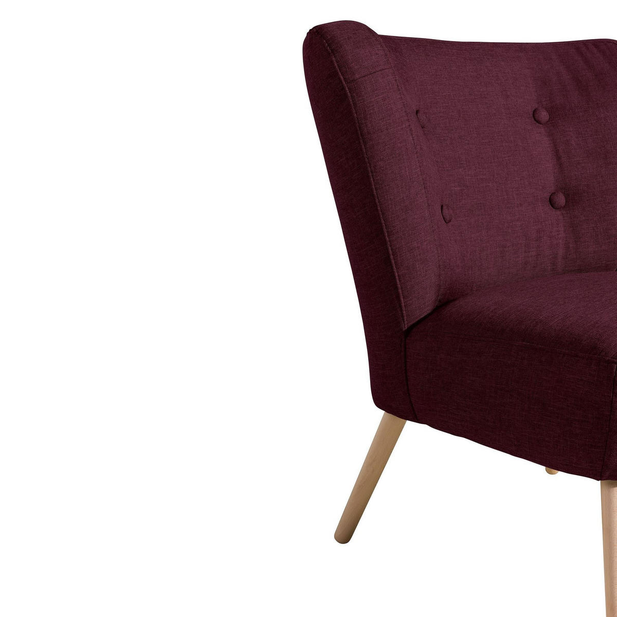 SESSEL Kassi Bezug Flachgewebe Buche natur / burgund - Weinrot, Kunststoff (69/80/68cm) - 58aufmkessel