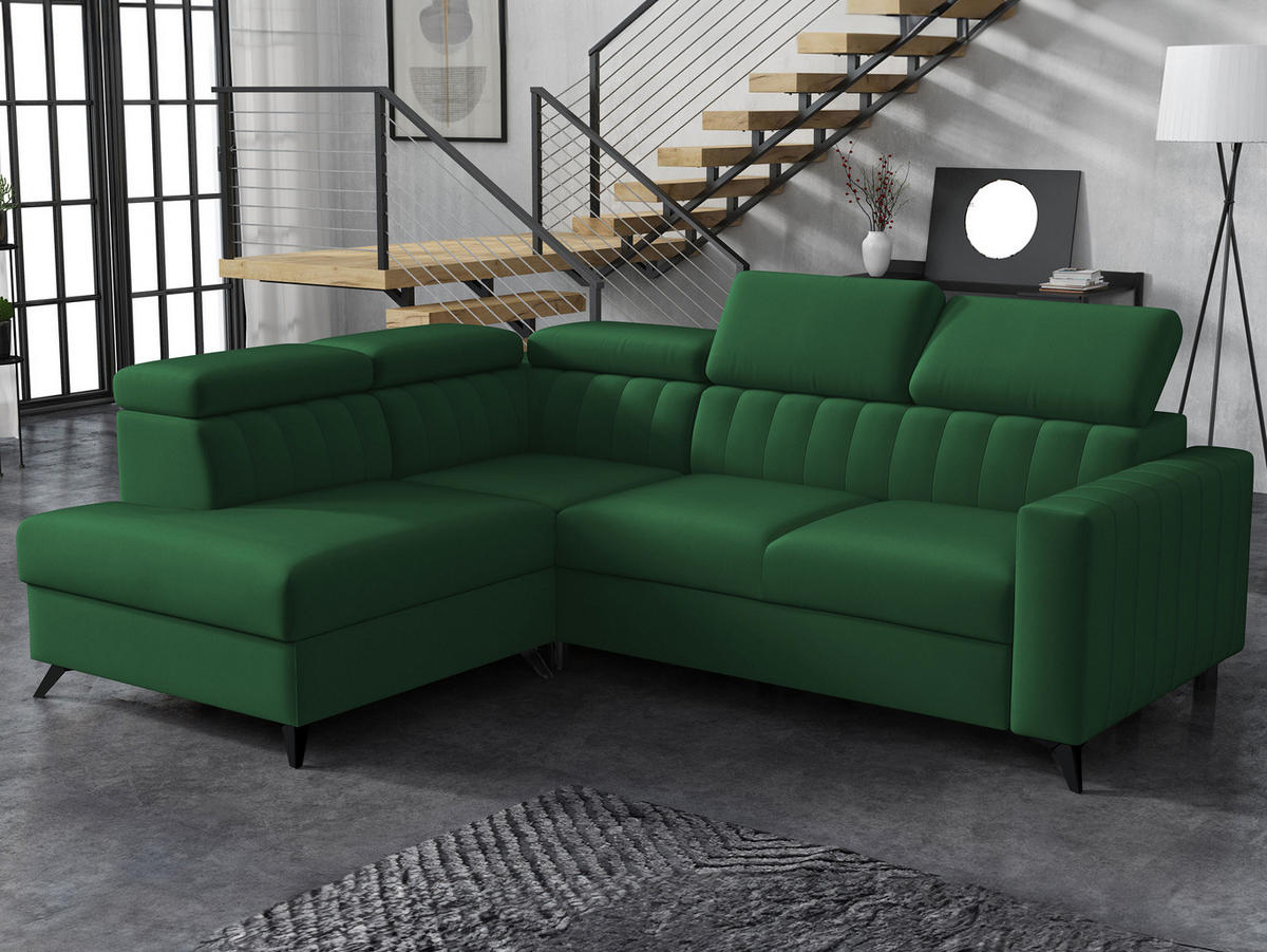 ECKSOFA Milano 2RRLXP, Seite: Links LXP+R+2R - Grün, Holz/Textil (249/195cm) - MIRJAN24
