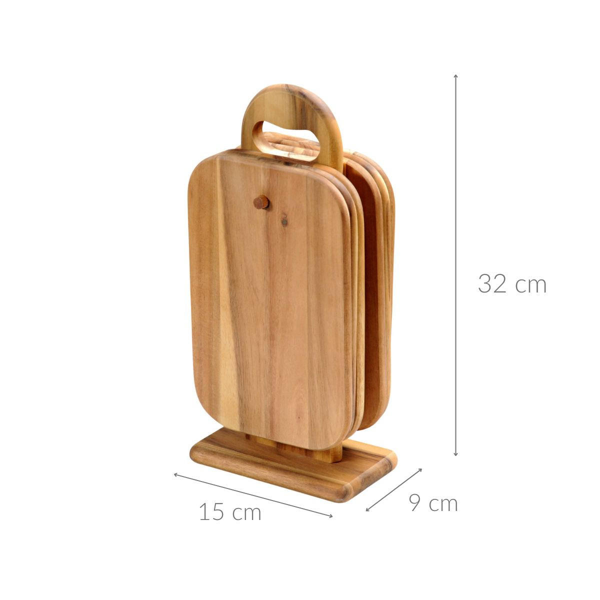 SCHNEIDEBRETTER mit Ständer 15/9/32 cm - Braun, Holz (9/15cm) - Kesper
