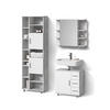 BADMÖBEL-SET Eisak Beton 3 Teile, mit Hochschrank - Schieferfarben/Weiß, Holzwerkstoff (60/60/33cm) - Livinity®