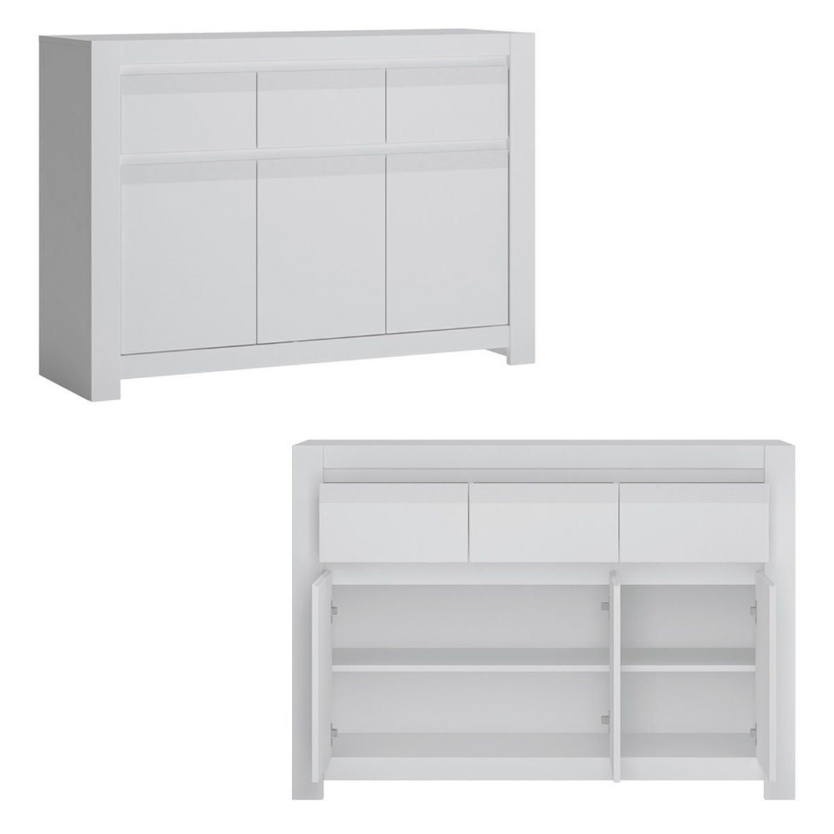 WOHNZIMMER-SET 4-TLG. Nava-129 - Weiß, Holzwerkstoff (475/198/42cm) - Lomado