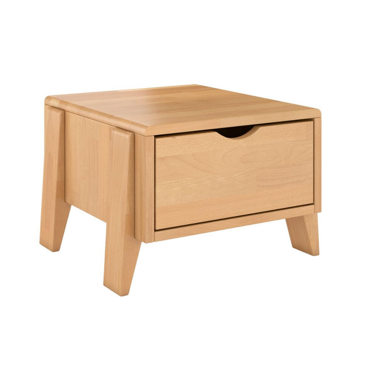 MASSIVHOLZNACHTTISCH Sopot mit Schublade, Buche - lackiert, Naturfarben - Buchefarben, Holz/Buchenholz (45/32/35cm) - Visby
