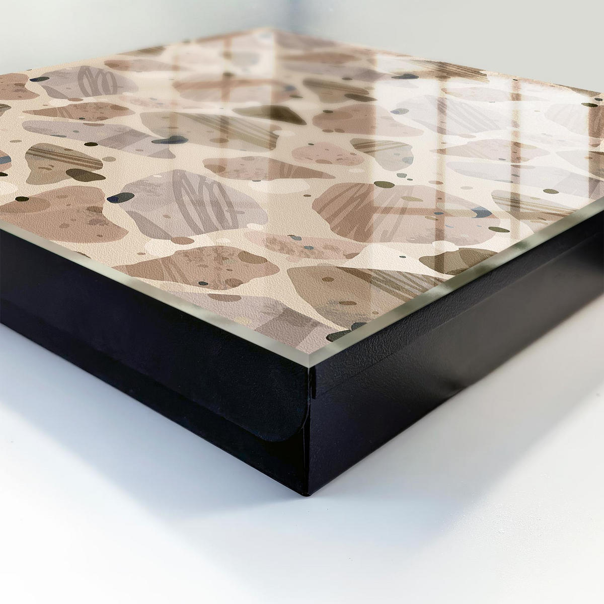 SCHLÜSSELBOX Schwarz 30x30 cm- Türöffnung nach rechts - Organische Zusammensetzungen - Beige, Metall (30/30/5cm) - TULUP