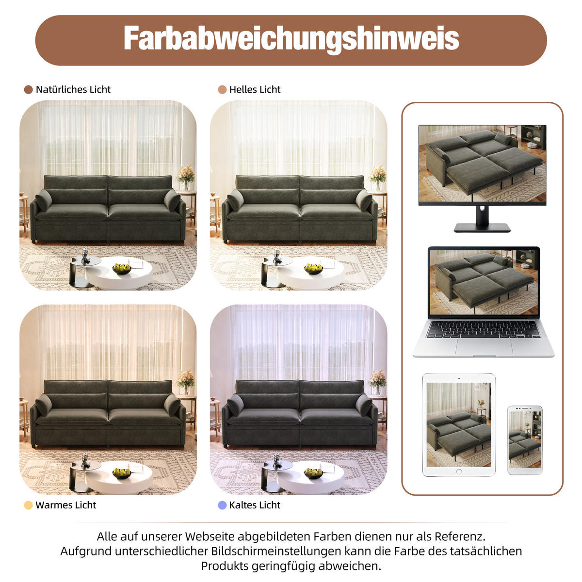 SCHLAFSOFA 3-Sitzer Chenille Wolken-Sofa mit Bettkasten Ausziehbar 206cm - Dunkelgrau, Textil (206/86/91cm) - Urban Meuble