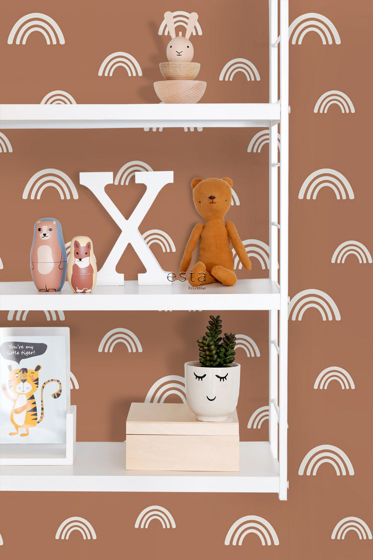 TAPETE Regenbogen 53 cm x 10.05 m - Terracotta, Papier (53/0.1cm) - ESTAhome