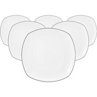 SPEISETELLER ECKIG Lido Black Line weiß ø 26 cm 6er Set - Weiß, Keramik (26.2cm) - Seltmann Weiden