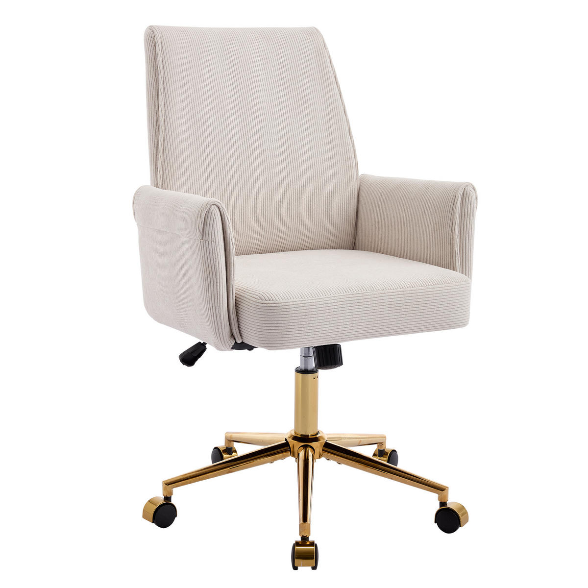 BÜRODREHSTUHL Weiß 64/61/107 cm - Weiß, Metall (64/107/61cm) - PANGIVO
