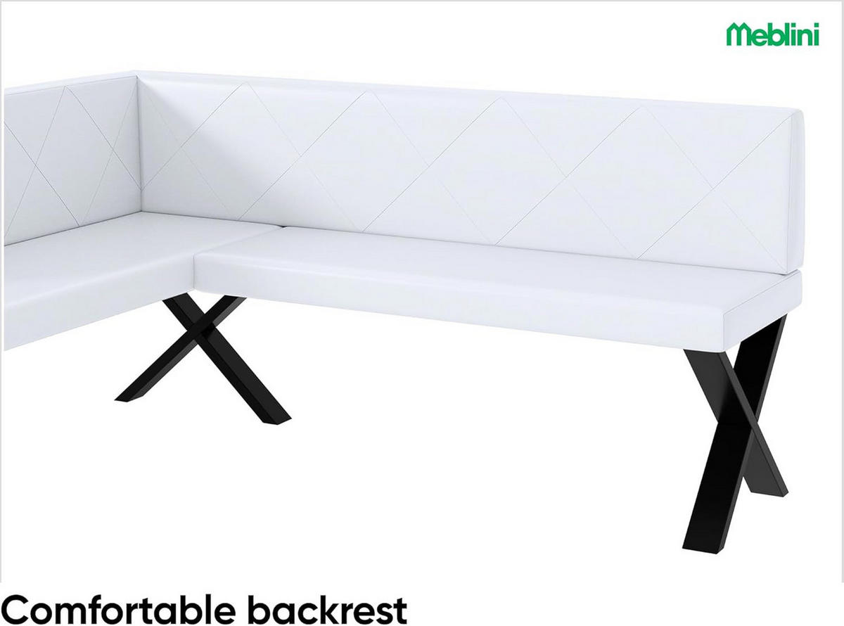 ECKBANK ERIC_X - Weiß, Leder (128/168cm) - Meblini