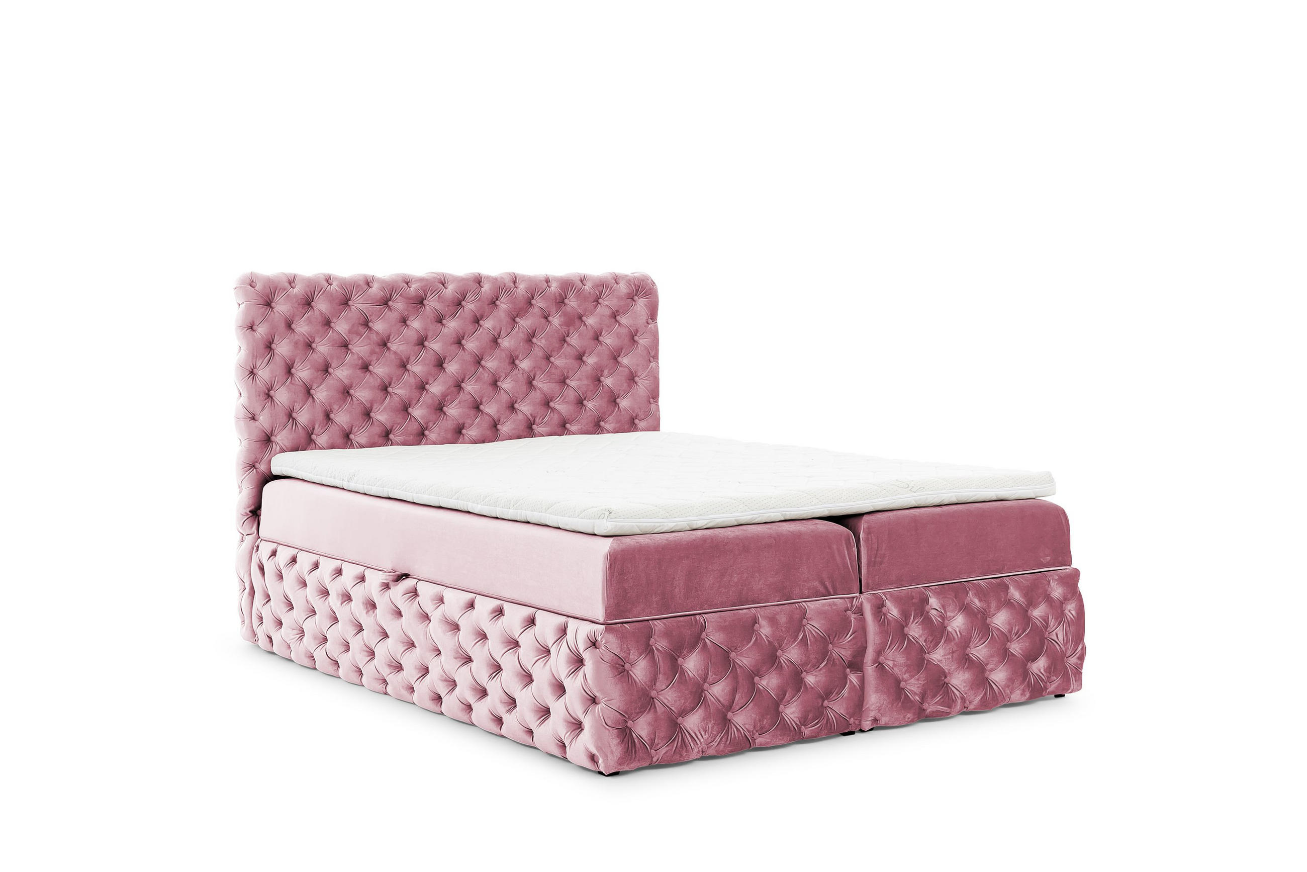 BOXBETT mit zwei Stauraum 160x200 cm in Rosa - Pink, Textil (160/200cm) - Home Collective