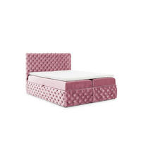 BOXBETT mit zwei Stauraum 140x200 cm in Rosa - Pink, Textil (140/200cm) - Home Collective
