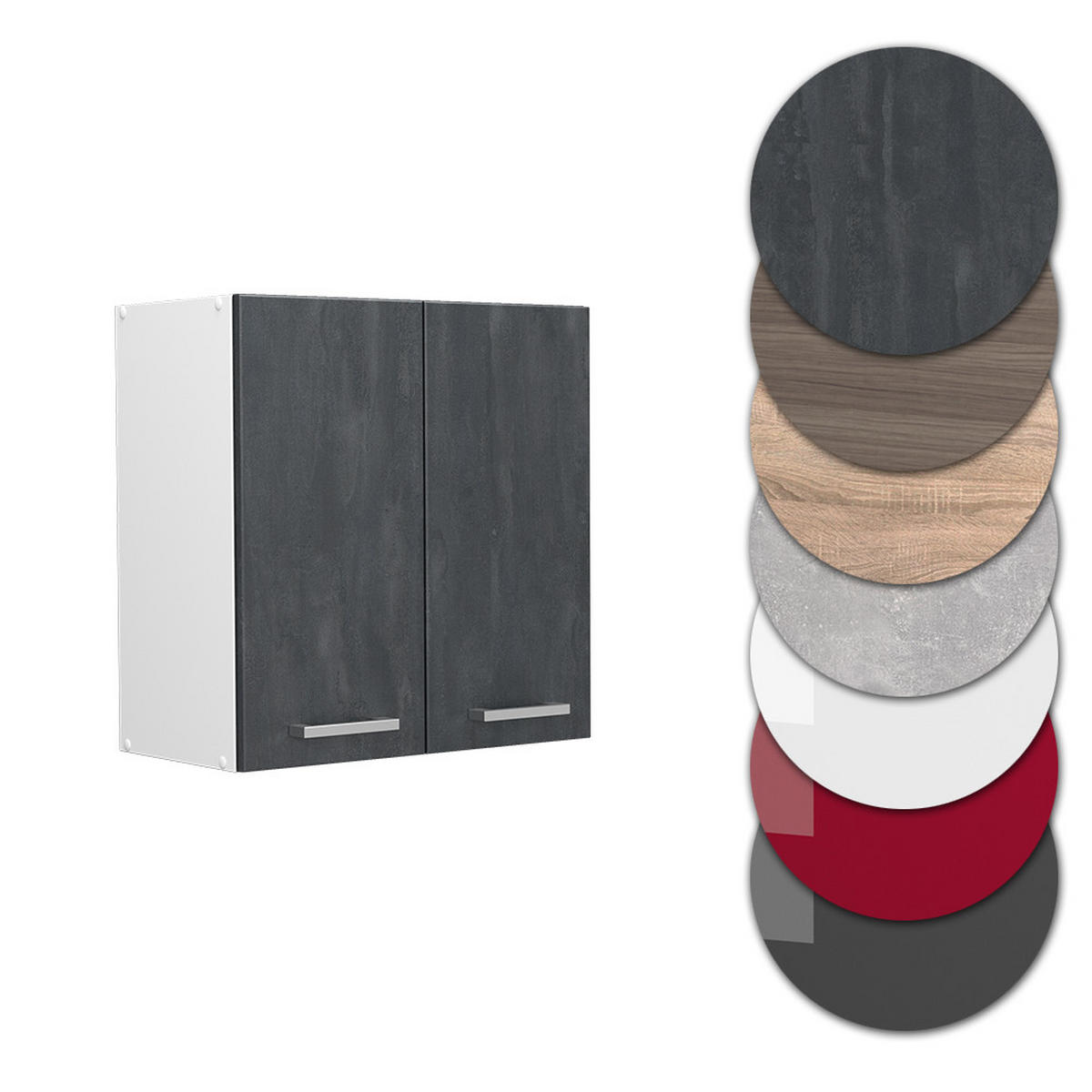HÄNGESCHRANK R-Line Schwarz Beton 60 cm - Schwarz/Weiß, Holzwerkstoff (60/60/31cm) - Vicco