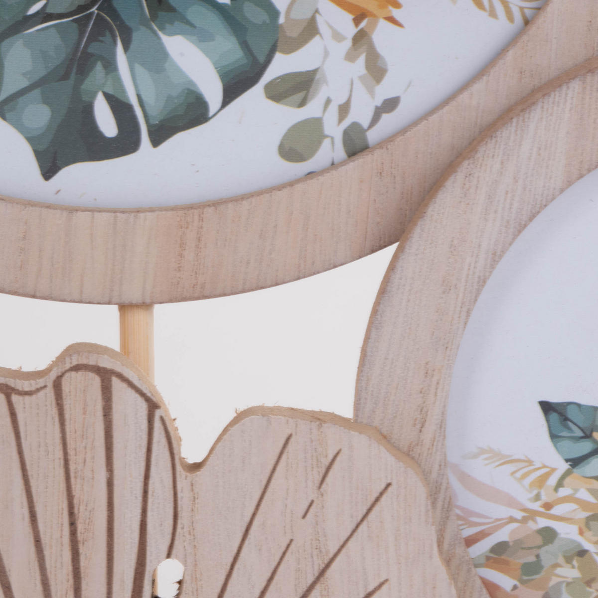 BILDERAHMEN rund für 3 Fotos Ø 7,5/10,5/17 cm - Beige, Holzwerkstoff (5/34/30cm) - Home Styling Collection