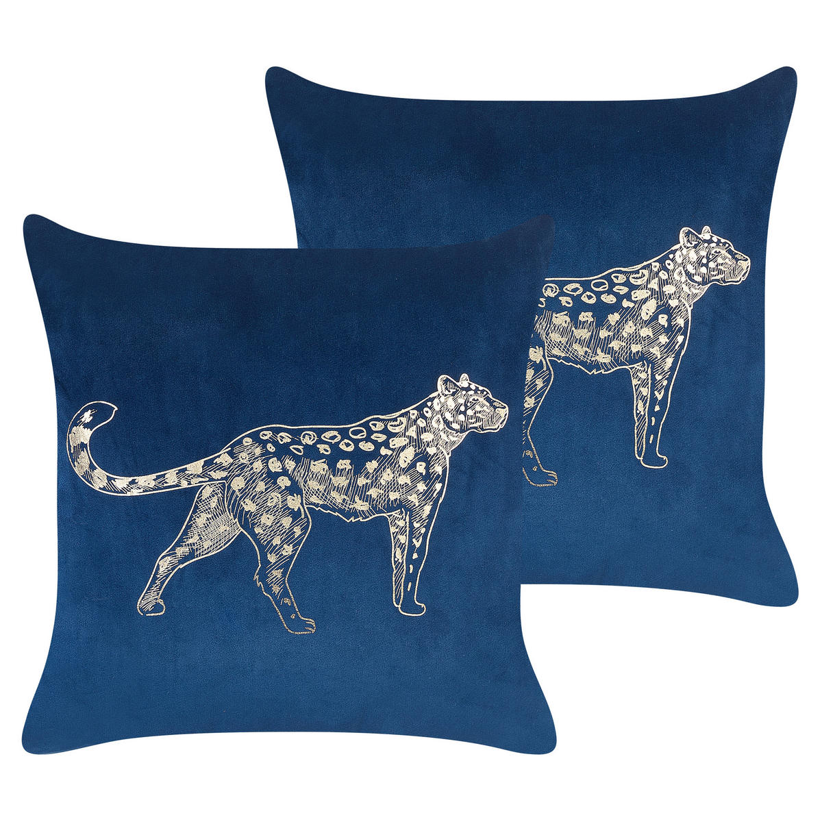 DEKOKISSEN 2er-Set Marineblau 45/45 cm Marula - Dunkelblau, Textil (45/45cm) - Beliani