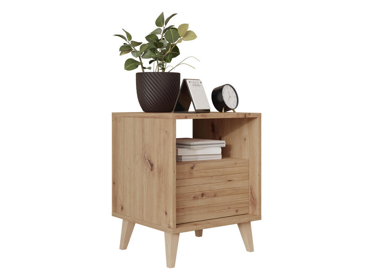 NACHTTISCH Ferido - Beige, Holzwerkstoff (40/52/40cm) - MIRJAN24