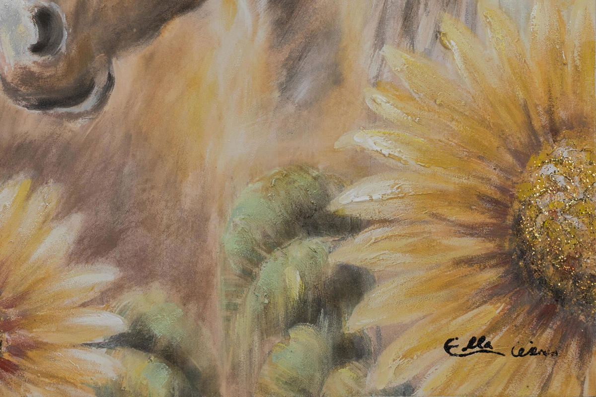 ACRYLBILD HANDGEMALT 80/80 cm - Gelb/Braun, Holz/Textil (80/80cm) - KUNSTLOFT