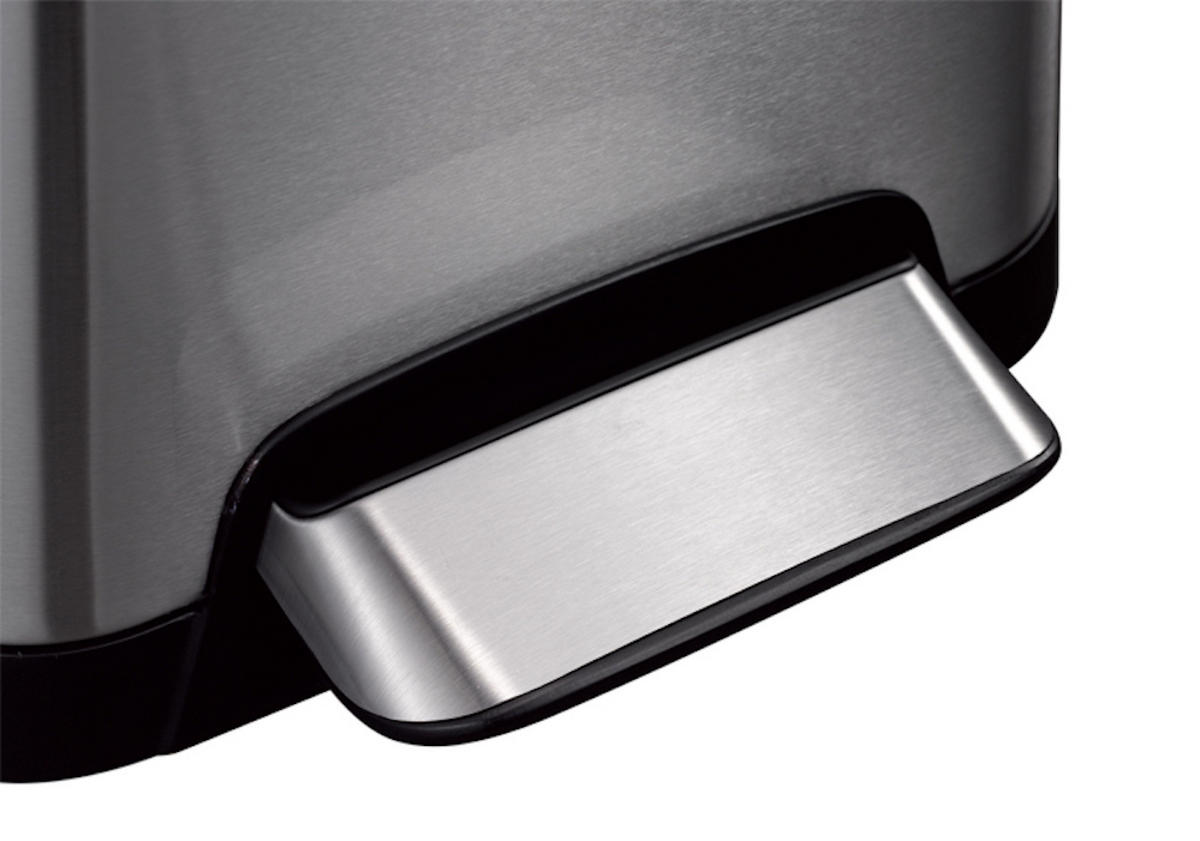 MÜLLEIMER Zur Abfallscheidung Aus Gebürstetem Edelstahl 45 Liter 66 x 27,5 x 53,2 cm Edelstahl - Silberfarben, Metall (27.5/66/53.2cm) - PROREGAL