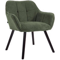 ESSZIMMERSTUHL Cord Grün - Schwarz/Grün, Holz/Textil (65/82/64cm) - CLP