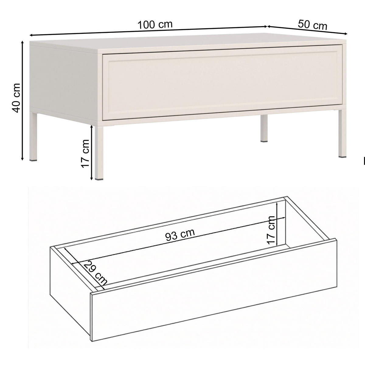 KONFERENČNÍ STOLEK Vilavio bílý 100/50 c - bílá, kov/kompozitní dřevo (50/100/40cm) - Selsey
