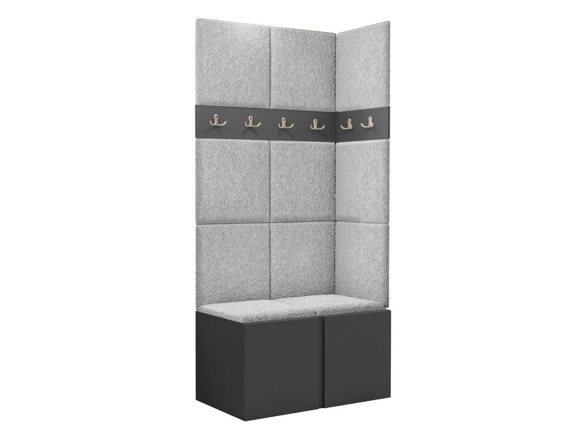 GARDEROBEN-SET Orion I - Hellgrau/Graphitfarben, Holzwerkstoff/Kunststoff (84/186/46cm) - MIRJAN24