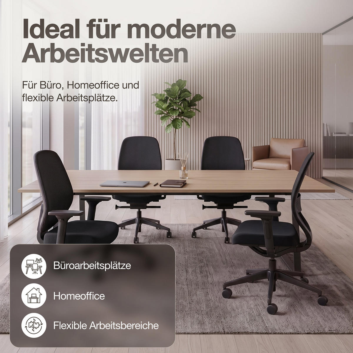 DREHSTUHL Ergonomischer Bürostuhl Atessa mit Netzrücken / Keine Schwarz Netzrücken für Luftzirkulation - Schwarz, Textil (62.5/99.8/45cm) - ASSMANN