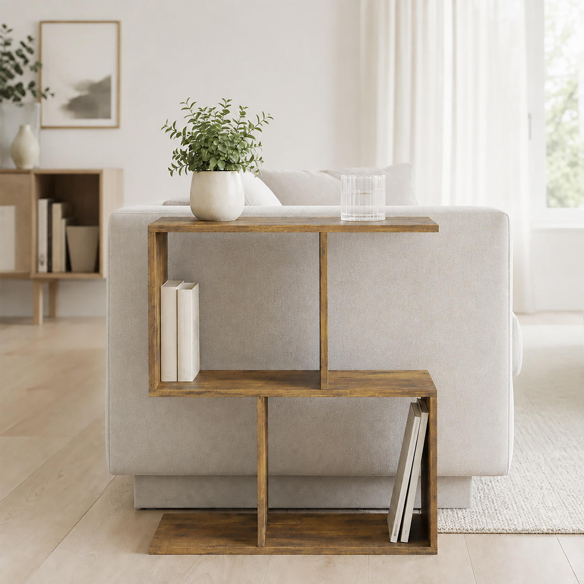 BEISTELLTISCH Spanplatte Rustikal-Braun - Braun, Holzwerkstoff (50/19.5/58cm) - HOMCOM