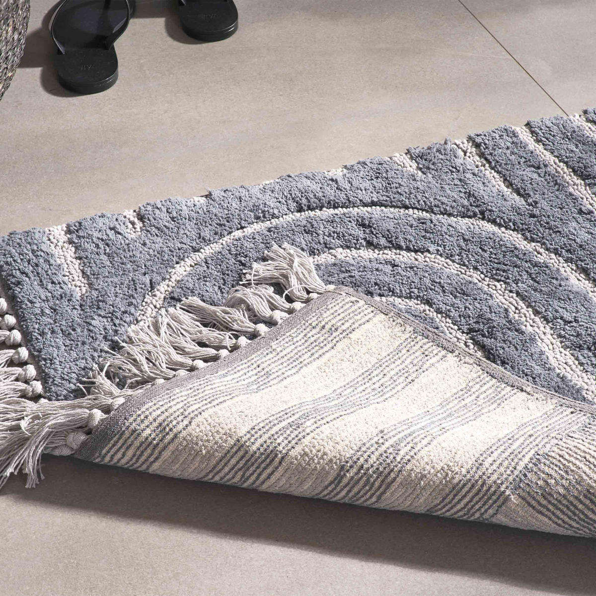 BADEMATTE BAHAMAS - Grau, Textil (60/90cm) - Schöner Wohnen