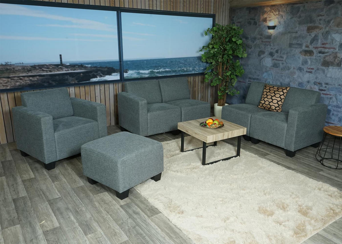 SOFA-SYSTEM Grau - Grau, Textil (193/76/72cm) - MCW
