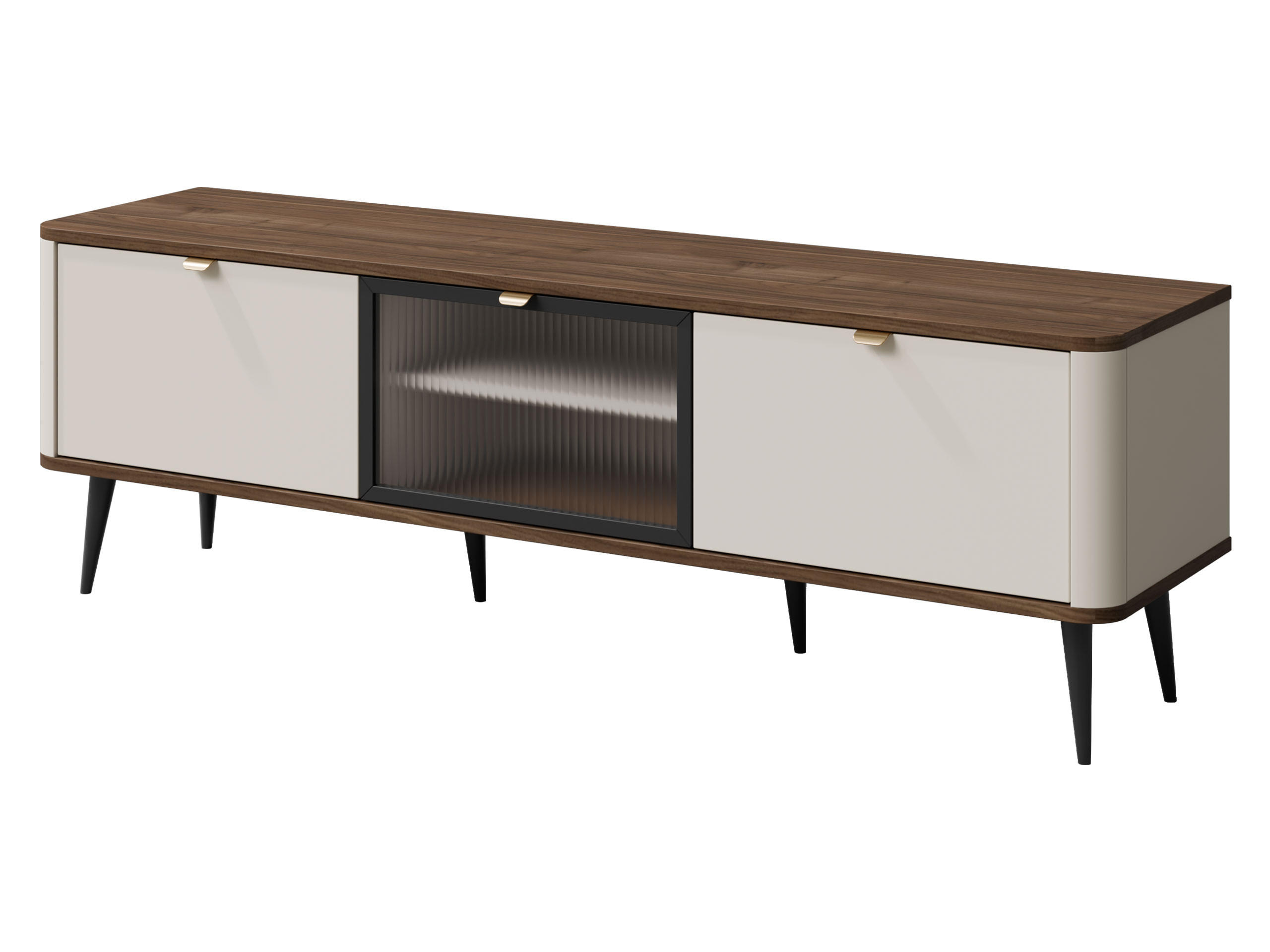 TV-ELEMENT Marly 2K1W RE12 - Kaschmir/Goldfarben, Holzwerkstoff/Metall (160/52/40cm) - MIRJAN24
