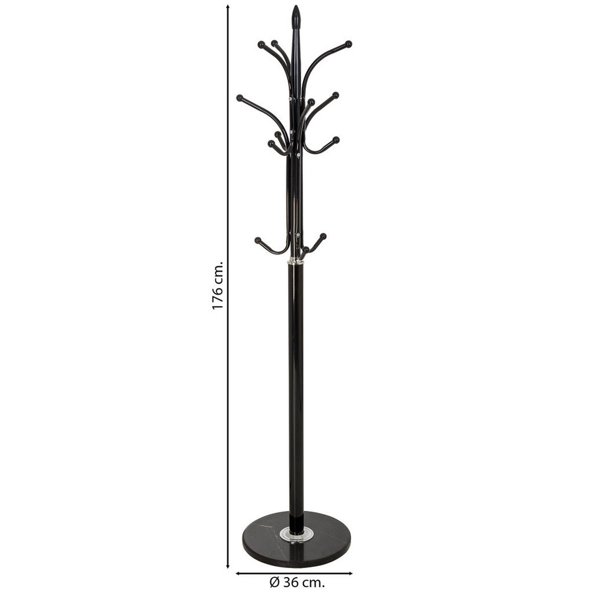 GARDEROBE aus metall - Schwarz, Metall (36/176/36cm) - Wanderlust