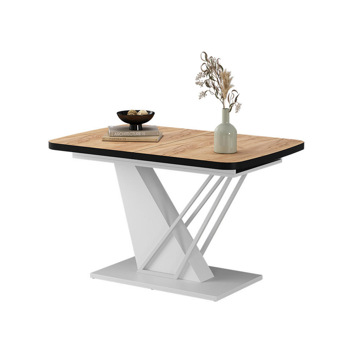 JÍDELNÍ STŮL Fenaro Zlatá síla dub/bílá - bílá/medově dubová, kompozitní dřevo (80/120/77.4cm) - Vicco