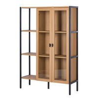 HIGHBOARD - Eichefarben/Schwarz, Holzwerkstoff/Metall (89/130/30cm) - home24