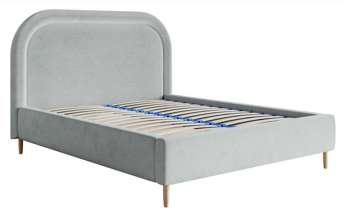 POLSTERBETT Loreo Taubengrau Samt wasserfest 140x200cm - Beige/Grau, Holz/Textil (140/200cm) - Selsey