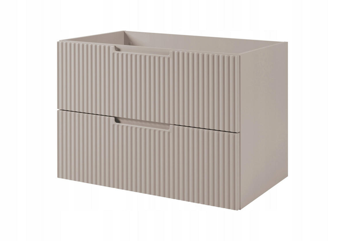 WASCHBECKUNTERSCHRANK VENA 160 cm mit Arbeitsplatte Farbe: Kaschmir geriffelte Vorderseite Kaschmir - Kaschmir, Holzwerkstoff (160/58/46cm) - Rodan