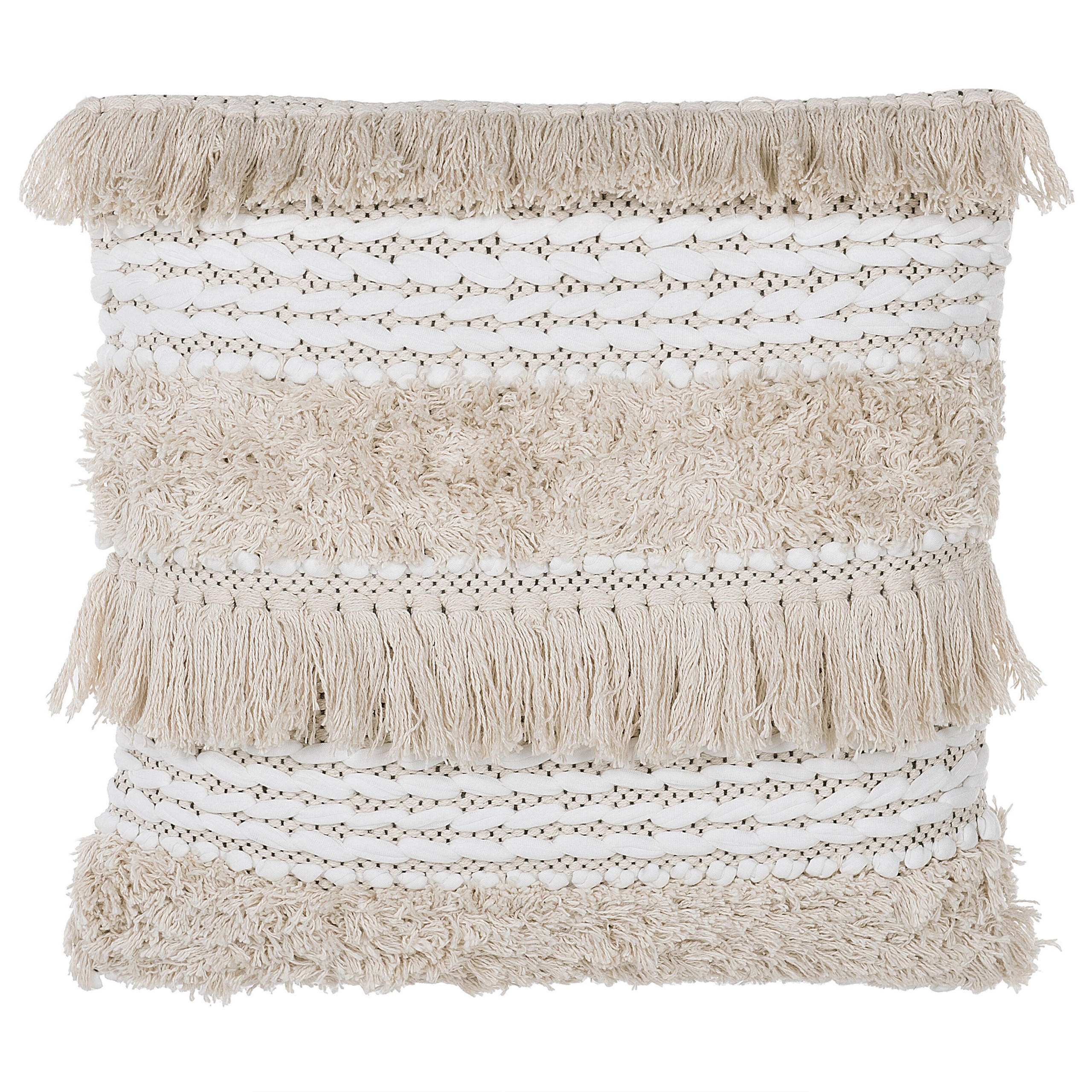 DEKOKISSEN 2er-Set Hellbeige 45/45 cm Villur - Beige, Naturmaterialien/Textil (45/45cm) - Beliani