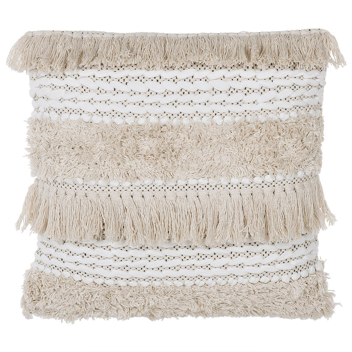 DEKOKISSEN 2er-Set Hellbeige 45/45 cm Villur - Beige, Naturmaterialien/Textil (45/45cm) - Beliani